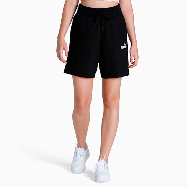 Women's 7" High-Waist Relaxed Fit Shorts, Puma Black, extralarge-IND